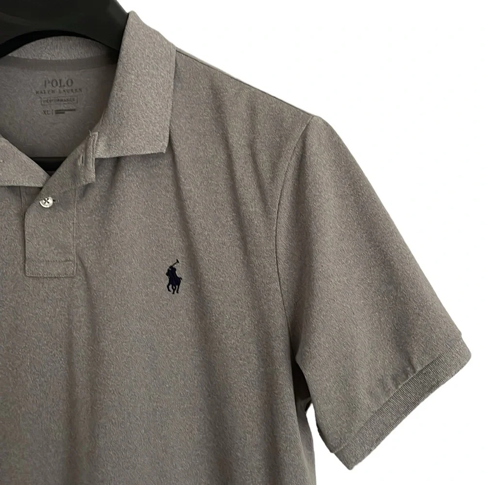 Polo Ralph Lauren performance men’s size XL gray‎ pique fabric polo shirt.